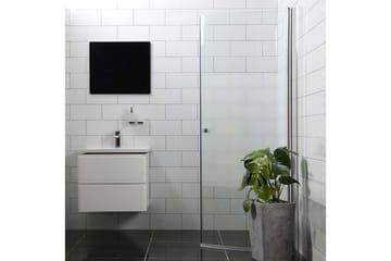 Mångsidig Dusjdør Delvis Frostet Rund Dør 100cm - Sølv - Hus & oppussing - Kjøkken & bad - Baderom - Dusjer