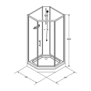 Ideal Dusjkabinett 90x90 cm Rett - Hus & oppussing - Kjøkken & bad - Baderom - Dusjer - Dusjkabinett