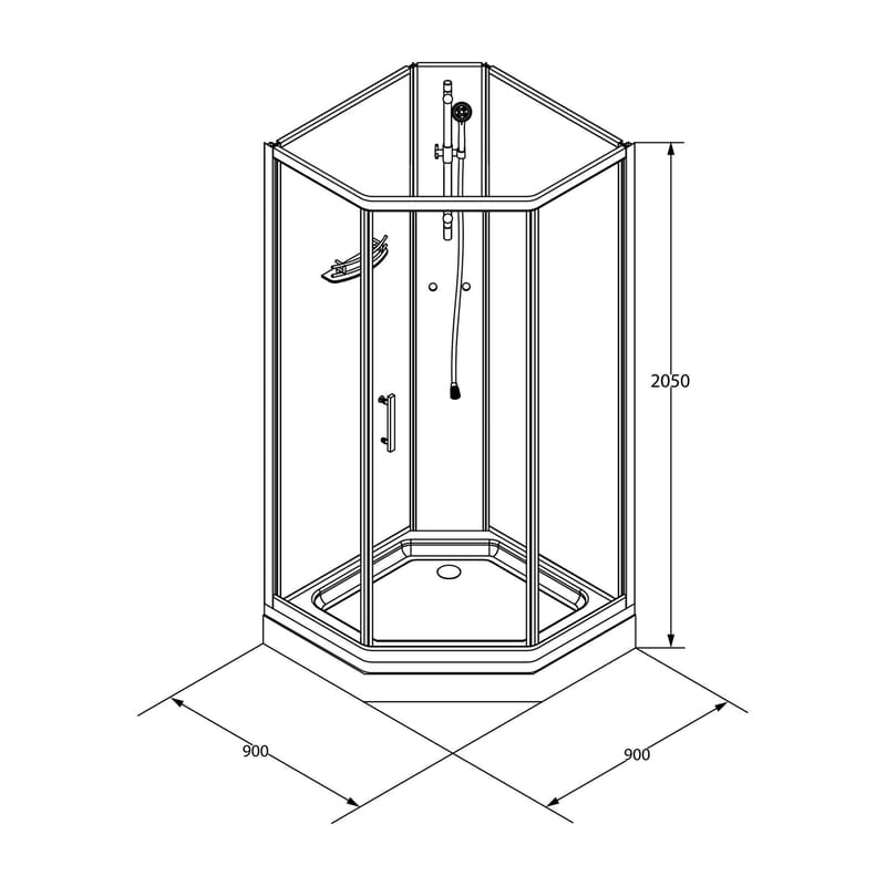 Ideal Dusjkabinett 90x90 cm Rett - Hus & oppussing - Kjøkken & bad - Baderom - Dusjer - Dusjkabinett