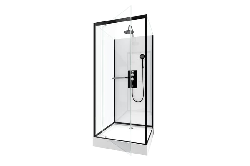 Krogesta Dusjkabinett 90x90 cm - Svarthvit - Hus & oppussing - Kjøkken & bad - Baderom - Dusjer