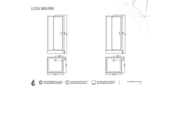Logi Dusjkabinett 80 cm - Hvit|Stål - Hus & oppussing - Kjøkken & bad - Baderom - Dusjer