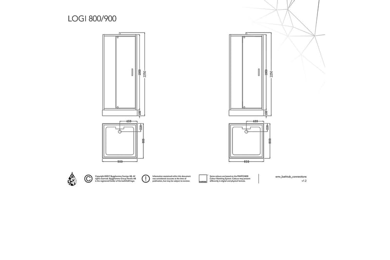 Logi Dusjkabinett 80 cm - Hvit|Stål - Dusjkabinett