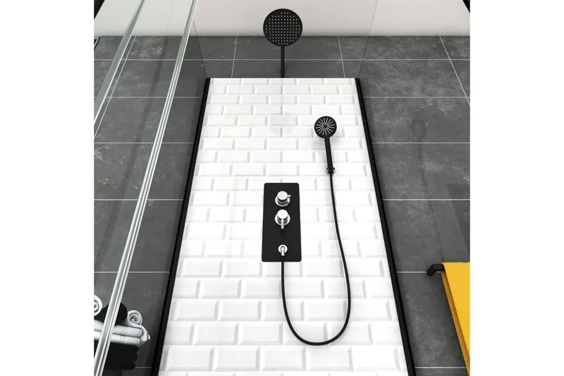 Skofftorp Dusjkabinett 90x90 cm - Svarthvit - Hus & oppussing - Kjøkken & bad - Baderom - Dusjer - Dusjkabinett