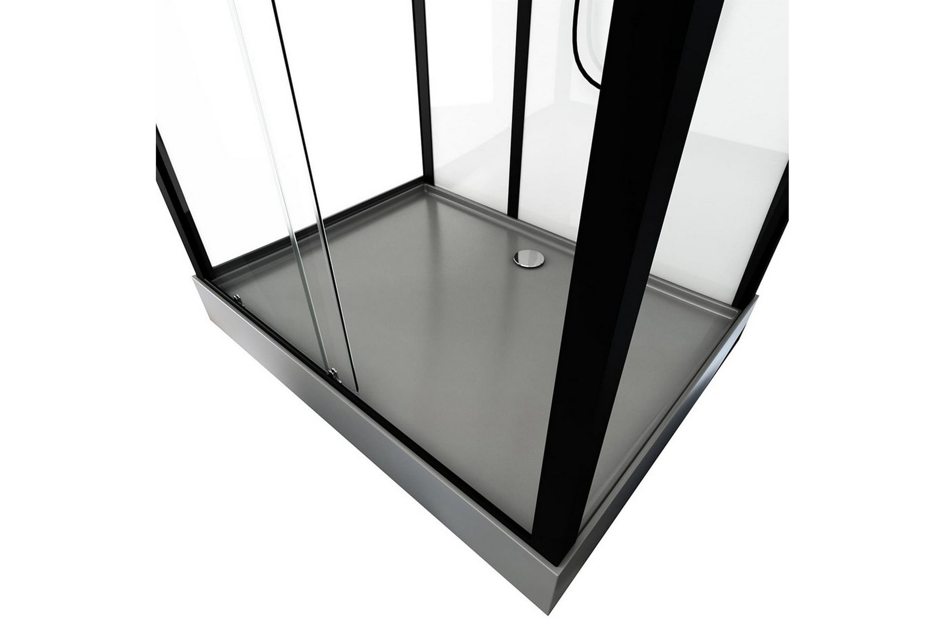 Styrsvik Dusjkabinett 90x115 cm - Svart/Grå - Hus & oppussing - Kjøkken & bad - Baderom - Dusjer