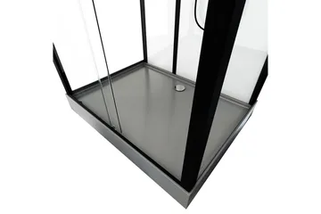 Styrsvik Dusjkabinett 90x115 cm - Svart/Grå - Hus & oppussing - Kjøkken & bad - Baderom - Dusjer - Dusjkabinett