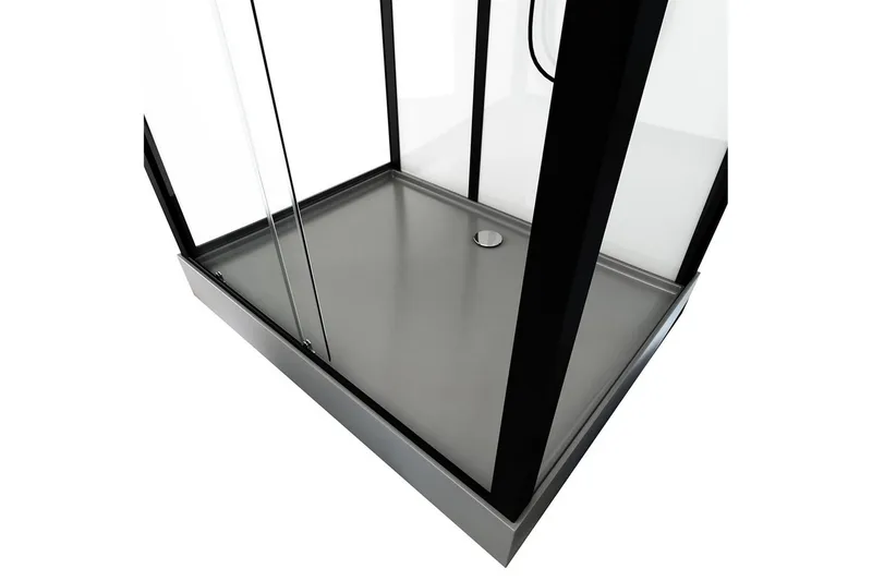 Styrsvik Dusjkabinett 90x115 cm - Svart/Grå - Hus & oppussing - Kjøkken & bad - Baderom - Dusjer - Dusjkabinett