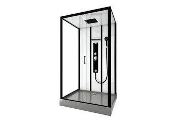 Styrsvik Dusjkabinett 90x115 cm - Svart/Grå - Hus & oppussing - Kjøkken & bad - Baderom - Dusjer - Dusjkabinett