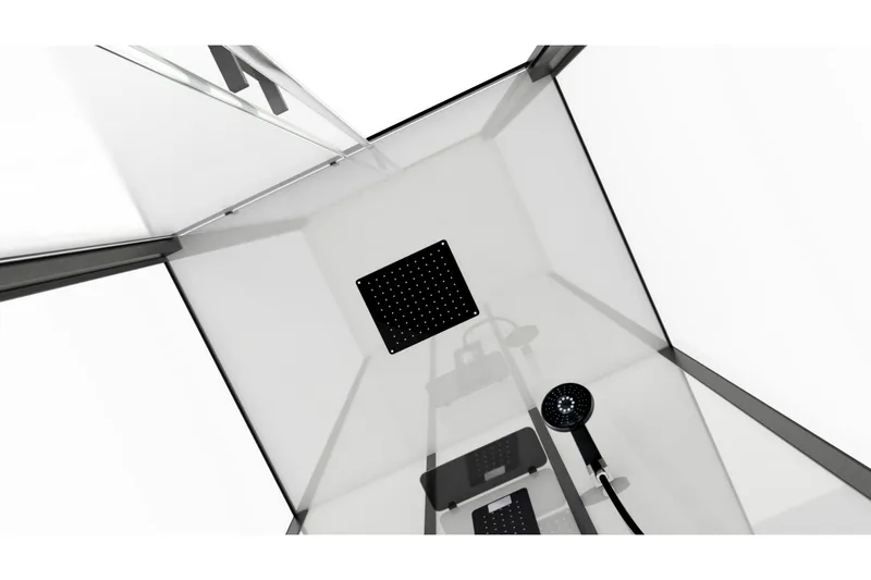 Styrsvik Dusjkabinett 90x115 cm - Svart/Grå - Hus & oppussing - Kjøkken & bad - Baderom - Dusjer - Dusjkabinett