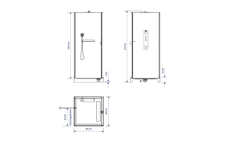 Tolvsbörd Dusjkabinett 90x90 cm - Svarthvit - Hus & oppussing - Kjøkken & bad - Baderom - Dusjer