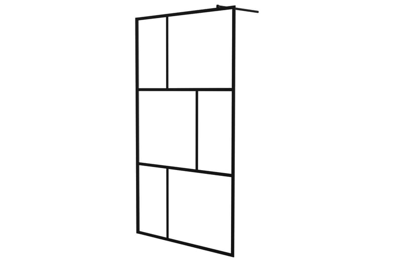 Dusjvegg med herdet glass svart 115x195 cm - Svart - Hus & oppussing - Kjøkken & bad - Baderom - Dusjer