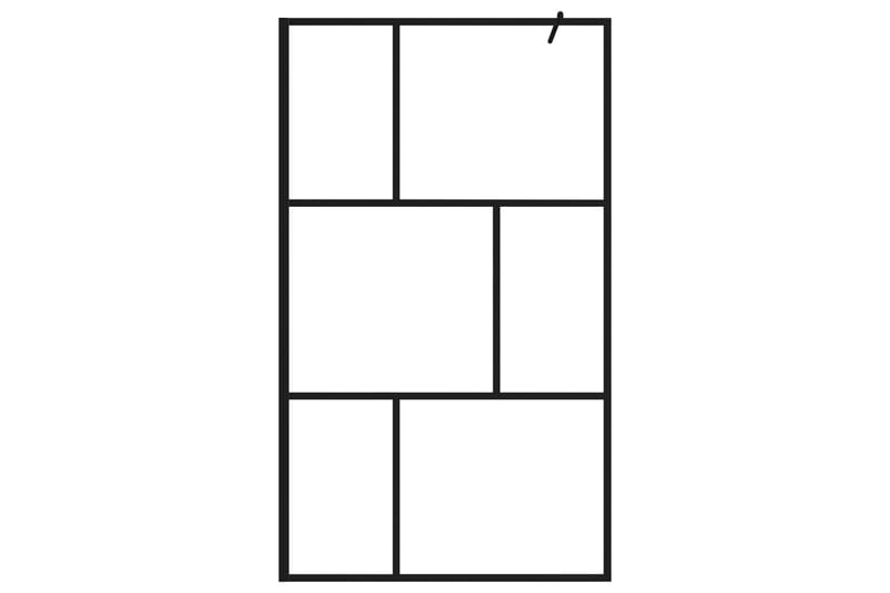 Dusjvegg med herdet glass svart 115x195 cm - Svart - Hus & oppussing - Kjøkken & bad - Baderom - Dusjer