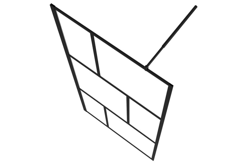 Dusjvegg med herdet glass svart 90x195 cm - Svart - Hus & oppussing - Kjøkken & bad - Baderom - Dusjer
