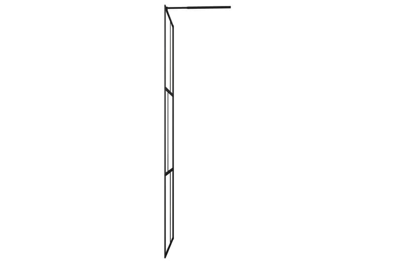 Dusjvegg med herdet glass svart 90x195 cm - Svart - Hus & oppussing - Kjøkken & bad - Baderom - Dusjer