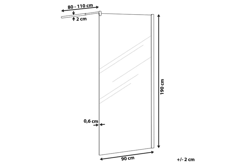 Ahaus Dusjskjerm 90x190 cm - Herdet Glass - Hus & oppussing - Kjøkken & bad - Baderom - Dusjer