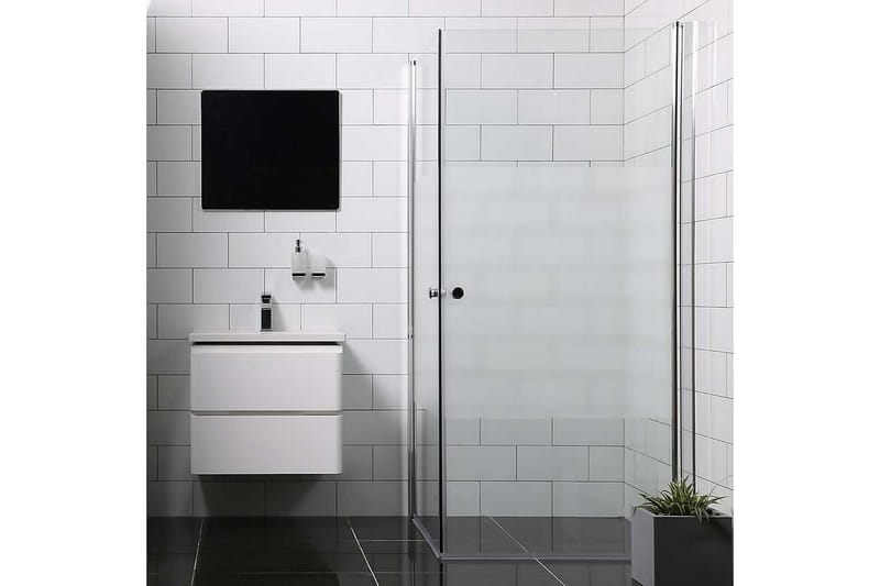 Bathlife Allsidig Dusjhjørne Rett Dør 90x90 cm+Rett Dør - Sølv/Delvis FRustet - Dusjvegger