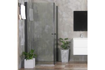 Bathlife Allsidig Dusjhjørne Rett Dør | Rett Dør Svart - Svart|Gjennomsiktig - Hus & oppussing - Kjøkken & bad - Baderom - Dusjer