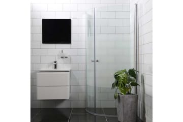 Bathlife Allsidig Dusjhjørne Rund Dør 45° 70x70 cm - Sølv/Delvis FRustet - Hus & oppussing - Kjøkken & bad - Baderom - Dusjer