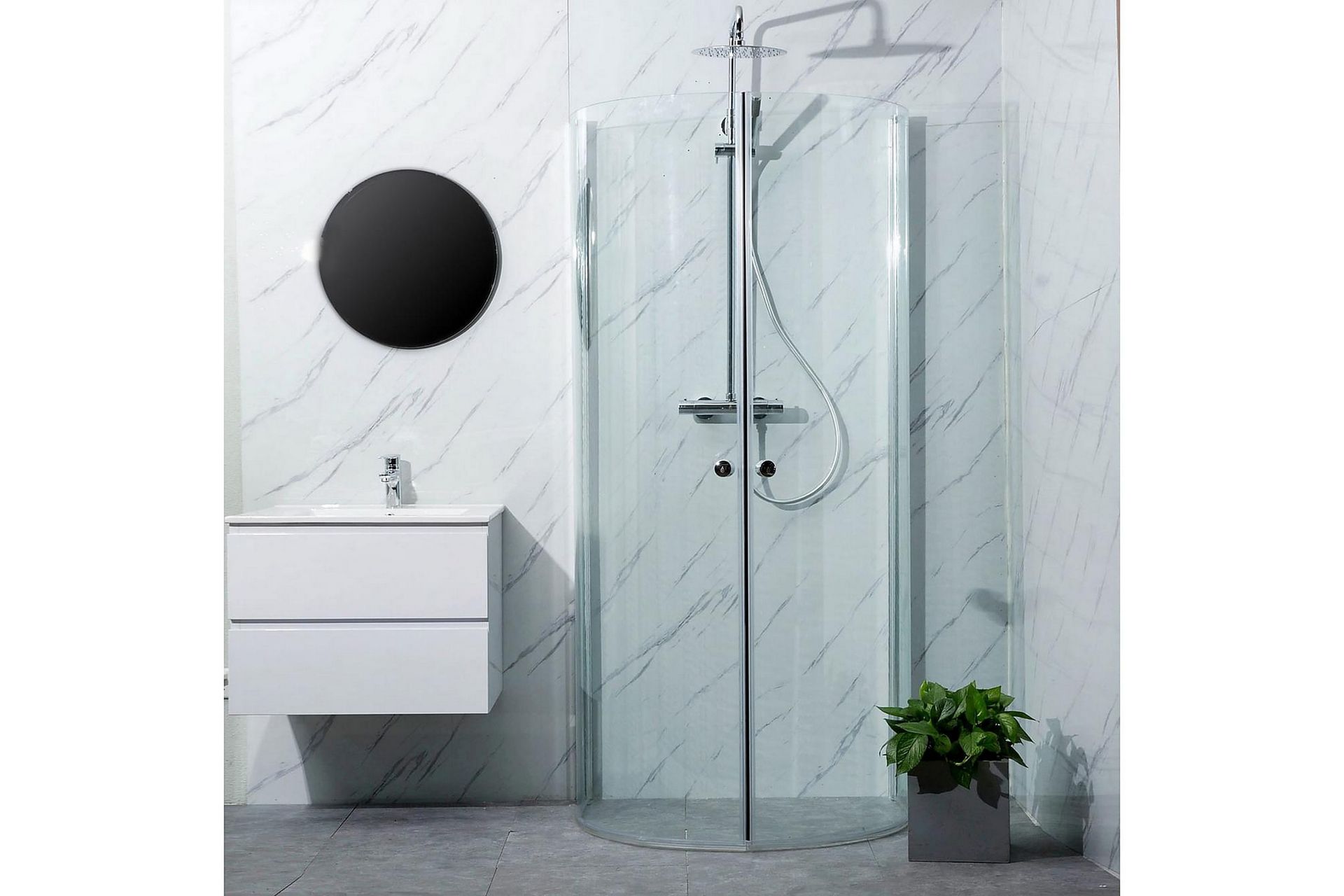 Bathlife Dusjhjørne Mitt - Metallisk - Hus & oppussing - Kjøkken & bad - Baderom - Dusjer