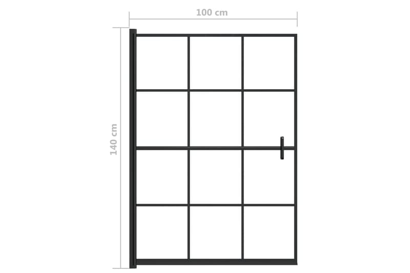 Dusjdør ESG 100x140 cm svart - Hus & oppussing - Kjøkken & bad - Baderom - Dusjer