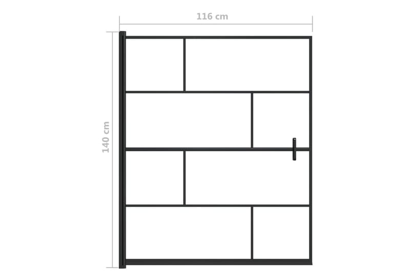 Dusjdør ESG 116x140 cm svart - Hus & oppussing - Kjøkken & bad - Baderom - Dusjer