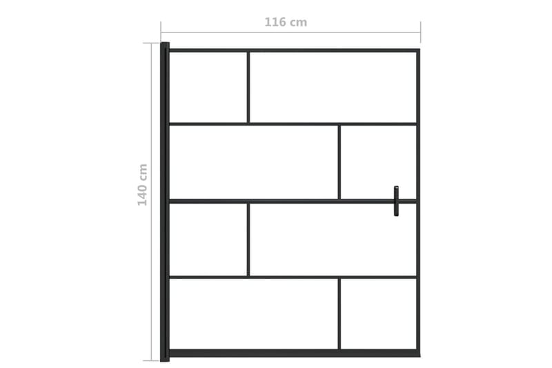 Dusjdør ESG 116x140 cm svart - Dusjvegger