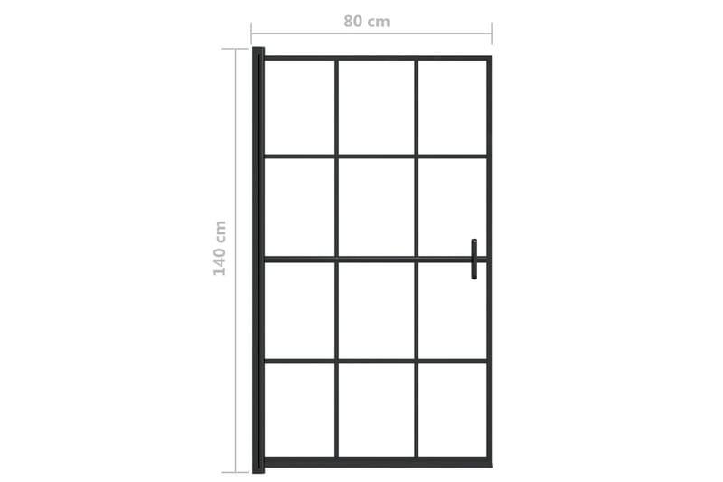 Dusjdør ESG 80x140 cm svart - Hus & oppussing - Kjøkken & bad - Baderom - Dusjer