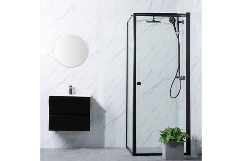 Dusjhjørne Bathlife Profil Rett vegg 900 + Rett dør 800 - Svart - Hus & oppussing - Kjøkken & bad - Baderom - Dusjer