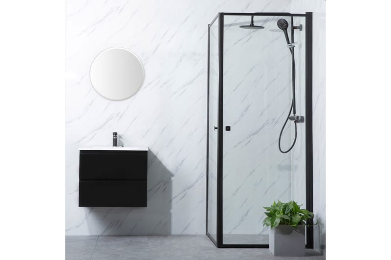 Dusjhjørne Bathlife Profil Straight Door 700 Svart - Svart - Dusjvegger