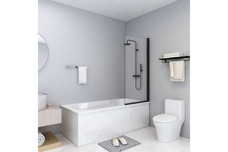 Dusjkabinett ESG 68x130 cm svart - Hus & oppussing - Kjøkken & bad - Baderom - Dusjer