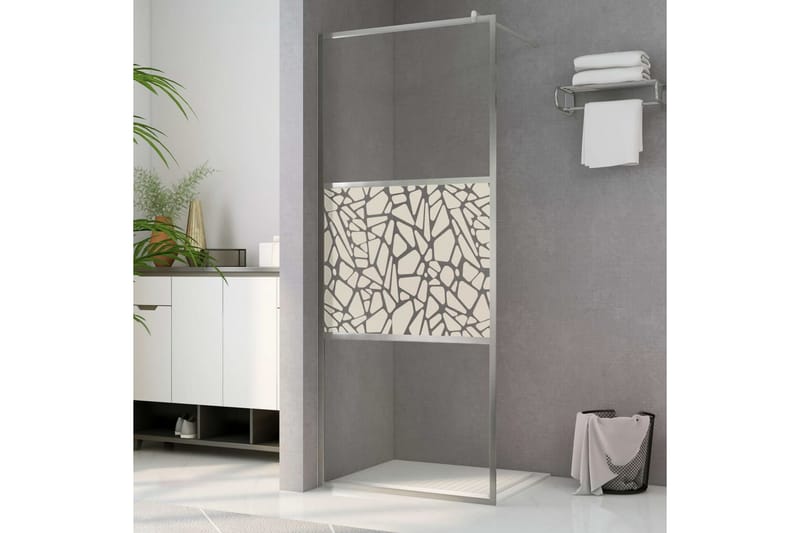 Dusjvegg ESG-glass med steindesign 115x195 cm - Dusjvegger