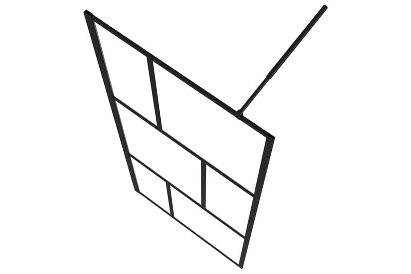 Dusjvegg med herdet glass svart 80x195 cm - Svart - Hus & oppussing - Kjøkken & bad - Baderom - Dusjer