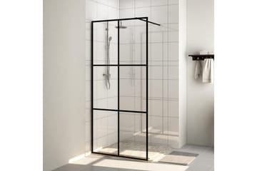 Dusjvegg med klart ESG-glass 100x195 cm svart - Gjennomsiktig - Hus & oppussing - Kjøkken & bad - Baderom - Dusjer