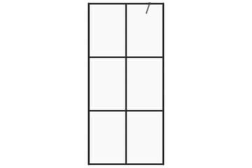 Dusjvegg med klart ESG-glass 100x195 cm svart - Gjennomsiktig - Hus & oppussing - Kjøkken & bad - Baderom - Dusjer