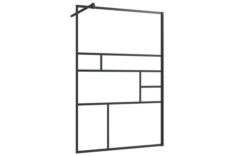 Dusjvegg med klart ESG-glass 115x195 cm svart - Gjennomsiktig - Hus & oppussing - Kjøkken & bad - Baderom - Dusjer