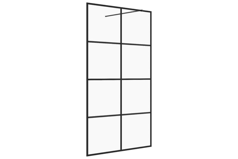 Dusjvegg med klart ESG-glass 115x195 cm svart - Gjennomsiktig - Hus & oppussing - Kjøkken & bad - Baderom - Dusjer