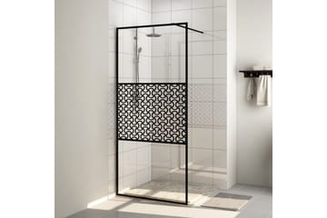 Dusjvegg med klart ESG-glass 115x195 cm svart - Gjennomsiktig - Hus & oppussing - Kjøkken & bad - Baderom - Dusjer