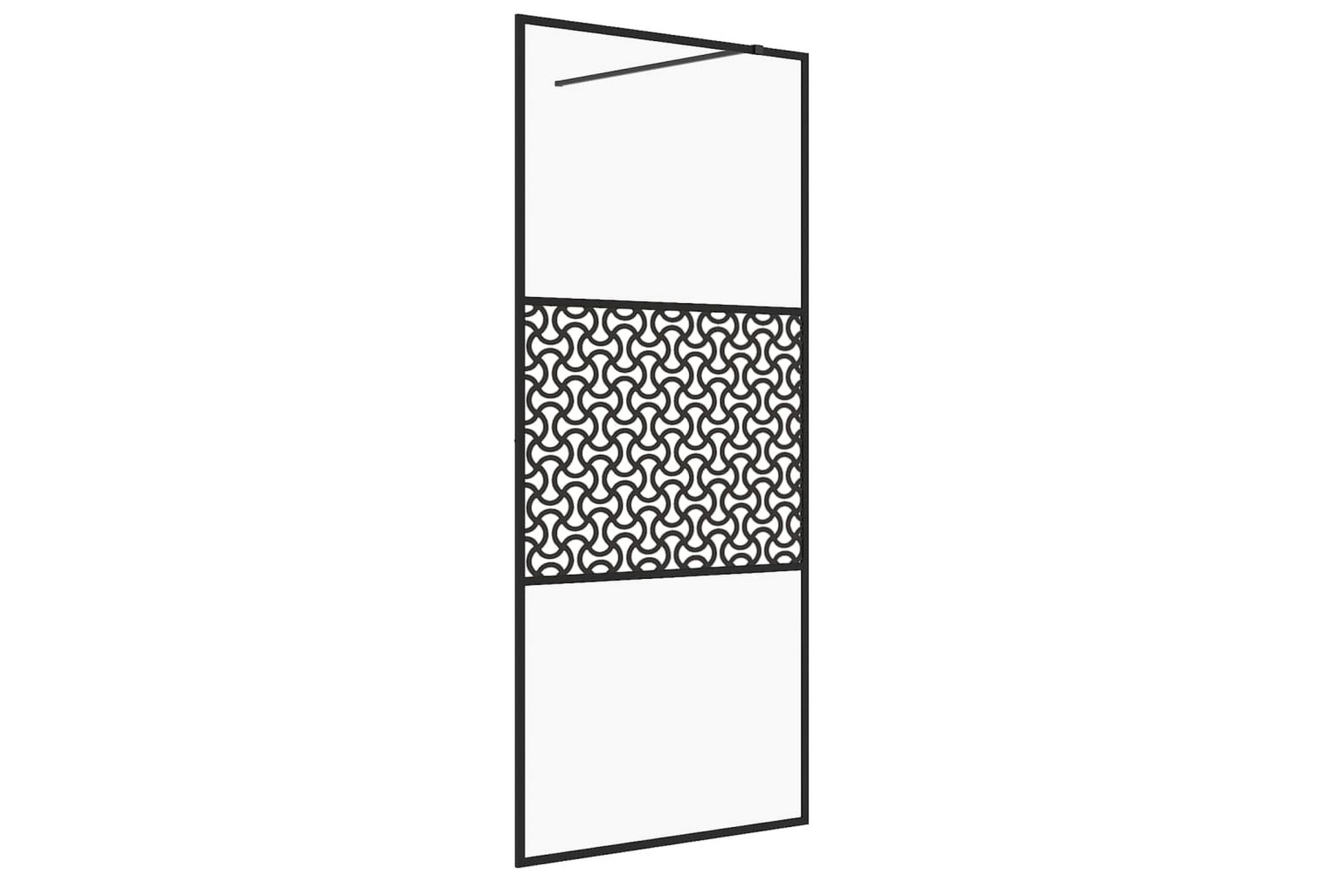 Dusjvegg med klart ESG-glass 115x195 cm svart - Gjennomsiktig - Hus & oppussing - Kjøkken & bad - Baderom - Dusjer