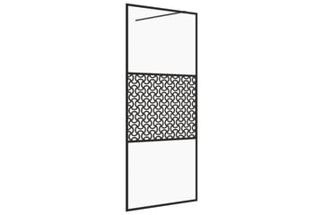 Dusjvegg med klart ESG-glass 115x195 cm svart - Gjennomsiktig - Hus & oppussing - Kjøkken & bad - Baderom - Dusjer
