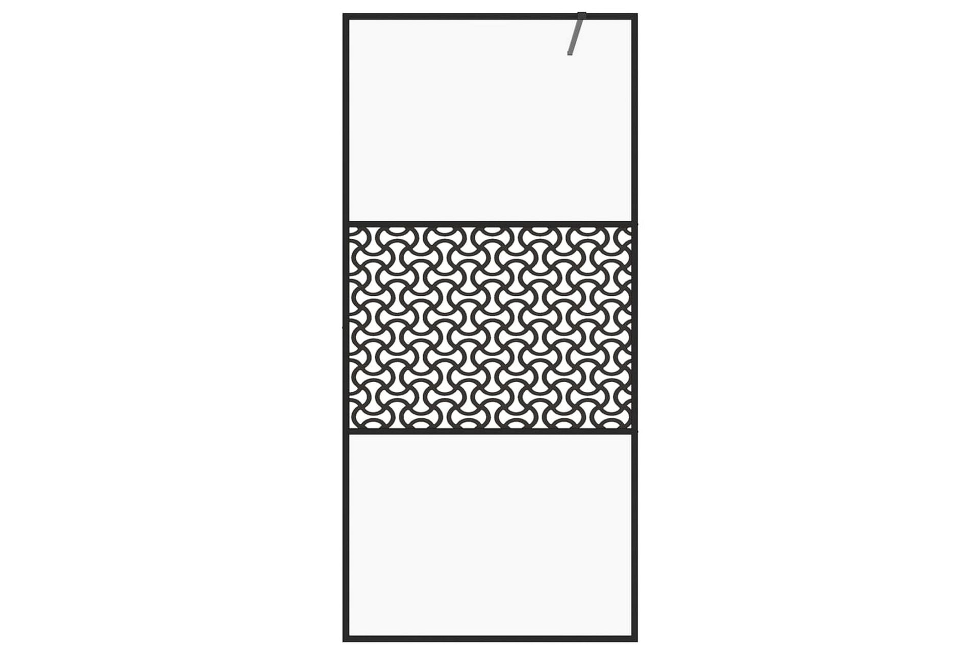 Dusjvegg med klart ESG-glass 115x195 cm svart - Gjennomsiktig - Hus & oppussing - Kjøkken & bad - Baderom - Dusjer