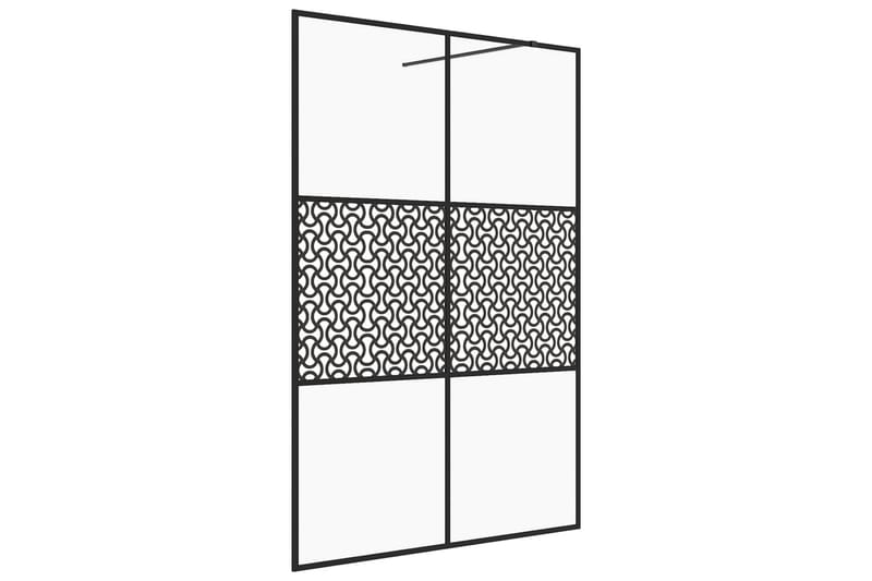 Dusjvegg med klart ESG-glass 140x195 cm svart - Gjennomsiktig - Hus & oppussing - Kjøkken & bad - Baderom - Dusjer