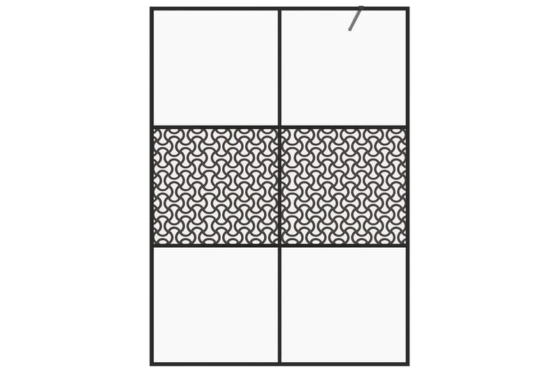 Dusjvegg med klart ESG-glass 140x195 cm svart - Gjennomsiktig - Hus & oppussing - Kjøkken & bad - Baderom - Dusjer