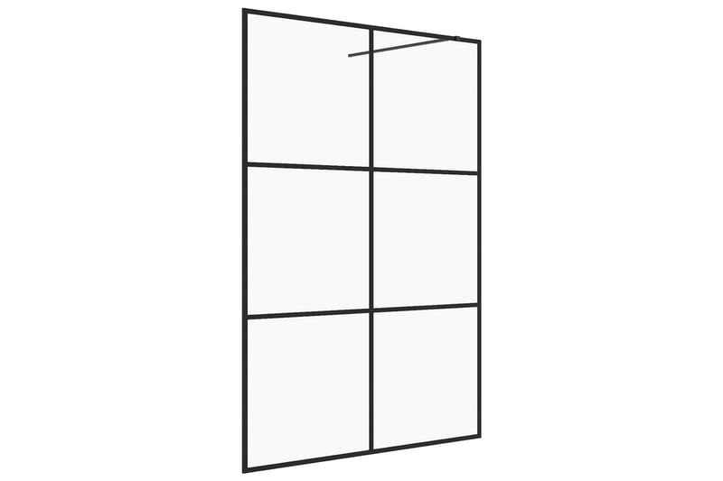 Dusjvegg med klart ESG-glass 140x195 cm svart - Gjennomsiktig - Hus & oppussing - Kjøkken & bad - Baderom - Dusjer
