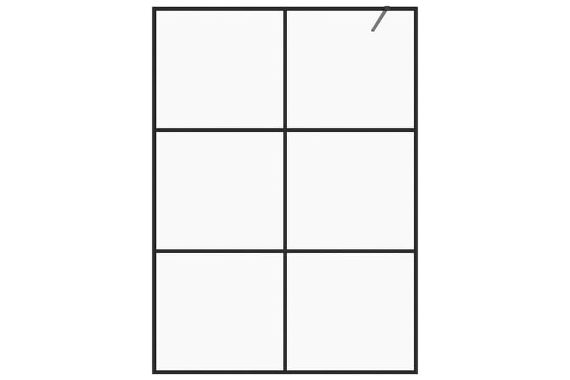 Dusjvegg med klart ESG-glass 140x195 cm svart - Gjennomsiktig - Hus & oppussing - Kjøkken & bad - Baderom - Dusjer