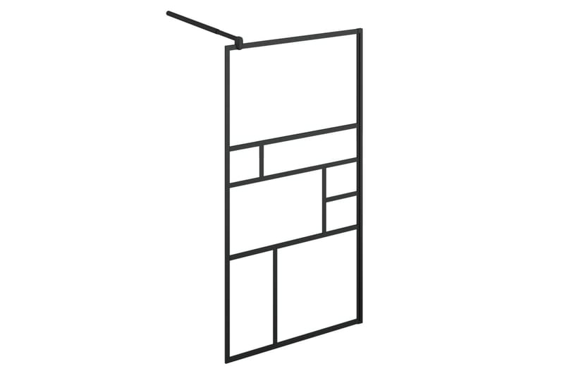 Dusjvegg med klart ESG-glass 80x195 cm svart - Gjennomsiktig - Hus & oppussing - Kjøkken & bad - Baderom - Dusjer