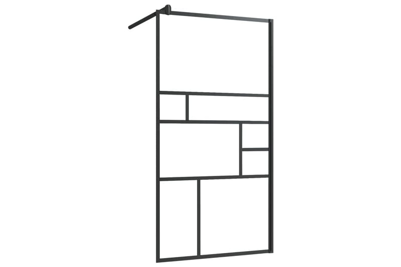 Dusjvegg med klart ESG-glass 80x195 cm svart - Gjennomsiktig - Hus & oppussing - Kjøkken & bad - Baderom - Dusjer