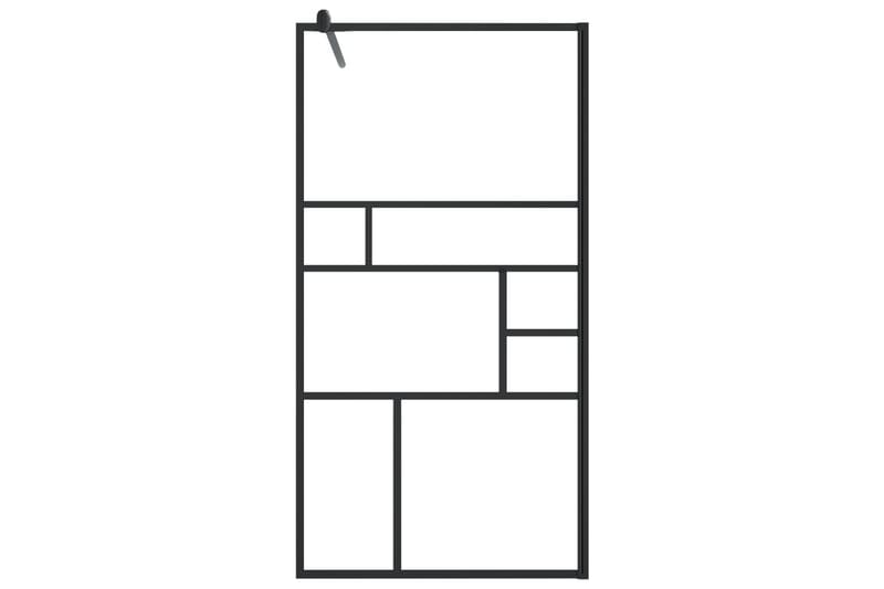 Dusjvegg med klart ESG-glass 80x195 cm svart - Gjennomsiktig - Hus & oppussing - Kjøkken & bad - Baderom - Dusjer
