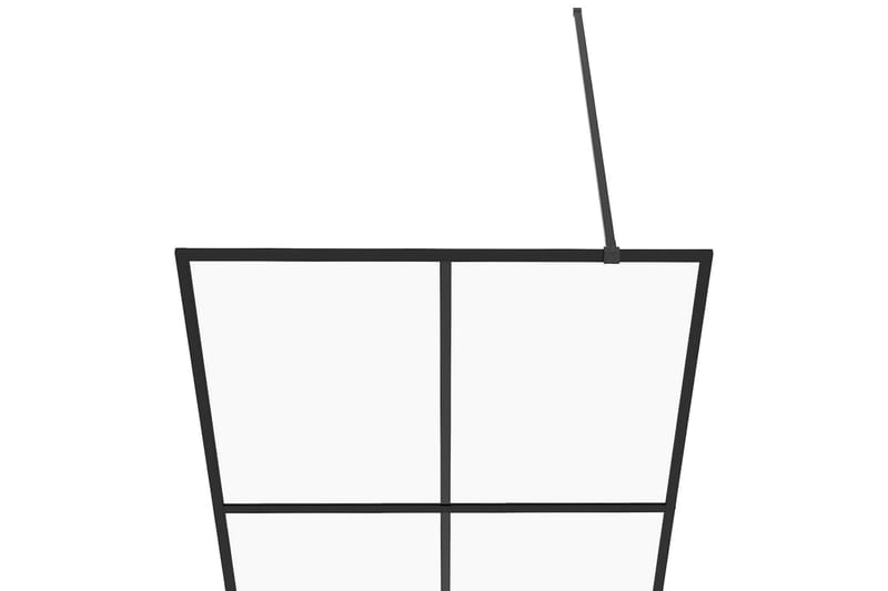 Dusjvegg med klart ESG-glass 80x195 cm svart - Gjennomsiktig - Hus & oppussing - Kjøkken & bad - Baderom - Dusjer