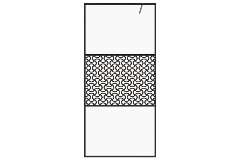 Dusjvegg med klart ESG-glass 80x195 cm svart - Gjennomsiktig - Hus & oppussing - Kjøkken & bad - Baderom - Dusjer