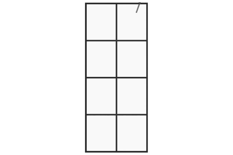 Dusjvegg med klart ESG-glass 80x195 cm svart - Gjennomsiktig - Hus & oppussing - Kjøkken & bad - Baderom - Dusjer