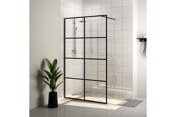 Dusjvegg med klart ESG-glass 90x195 cm svart - Gjennomsiktig - Hus & oppussing - Kjøkken & bad - Baderom - Dusjer